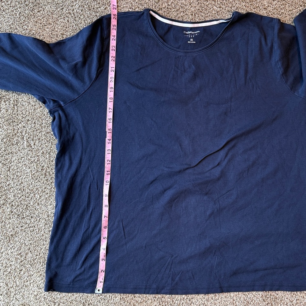 Croft & Barrow | Deep Blue Long Sleeve Tee Soft Scoop Neck - Picture 6 of 8